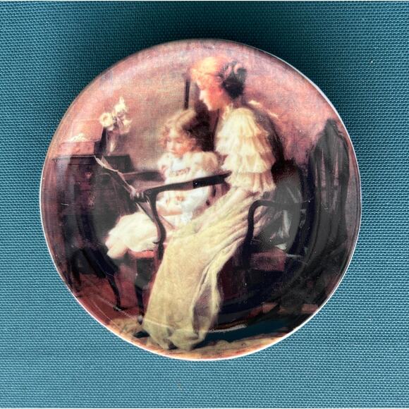 Victorian Masterwork Paintings on VTG 4 inch Porcelain Collector Plates SET 2003 - Picture 7 of 7